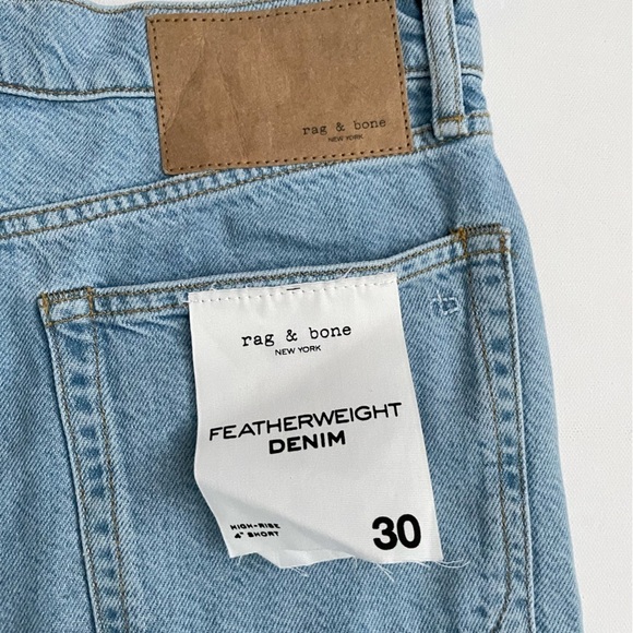 rag & bone Featherweight Maya High-Rise 4" Blossom Relaxed Fit Indigo Jean Short - Picture 6 of 11